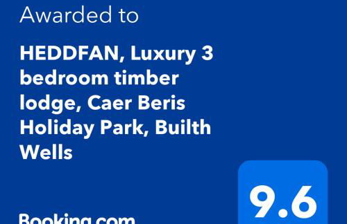 HEDDFAN, Luxury 3 bedroom timber lodge, Now with WiFi, Caer Beris Holiday Park, Builth Wells, SORRY NO TRADESMEN OR CONTRACTORS ALLOWED - Foto 41
