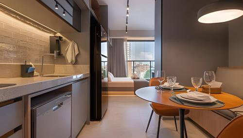 Studio Premium com Rooftop e Piscina com vista para a Baia de Todos os Santos, Portaria 24 Hr, Estacionamento, Wi-fi rápido 433Mpbs, Cozinha Compacta, Localização privilegiada próximo à praia e ao Farol da Barra - Foto 4