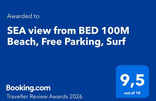 SEA view from BED 100M Beach, Free Parking, Surf - Foto 5