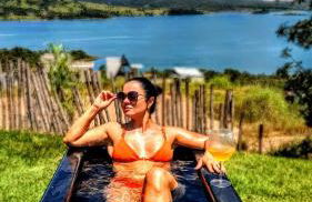 Chalé Mirante, piscina, cachoeira, lago e vista espetacular em Alexânia Goiás - Foto 5