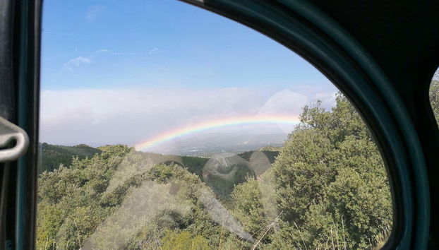 Observez le paysage depuis la Citroën 2CV