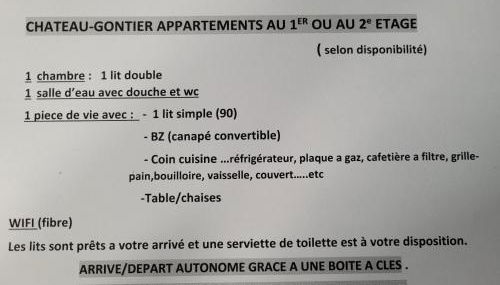 Appart simple entier 1 ch à ch-gontier 1er ou 2eme étage - Foto 2