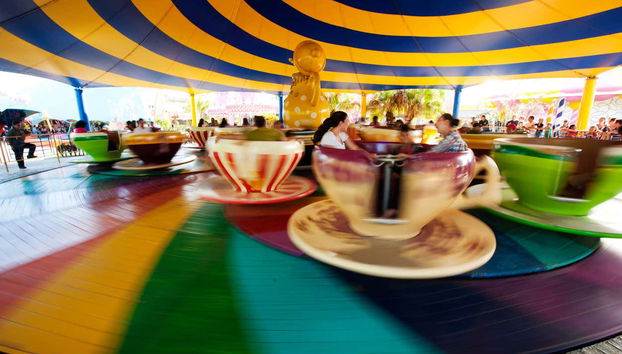 Spinning tea cups in the Beto Carrero World Park