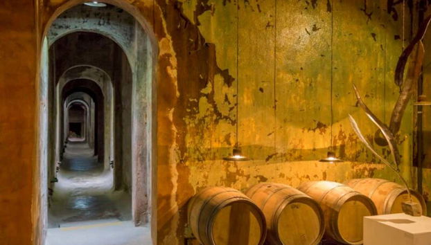 Interior de una de la bodegas de Colonia Caroya