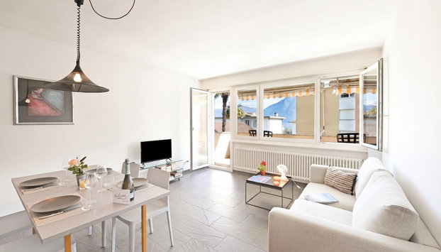 Malibu46 - Minusio Apt With Shared Pool & Balcony - Foto 5, Sala de estar