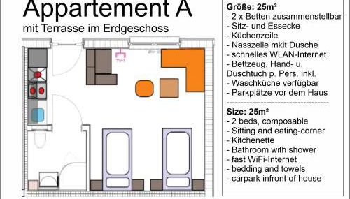 APARTMENTHAUS "AM KORNFELD" - 10 Gästewohnungen mit 1-3 Schlafzimmern, 40 Betten, Raucherbalkon, Reinigungs- & Wäscheservice, Grillgarten, Parkplatz - Foto 4