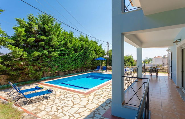Skala Villa Blue Large Private Pool Walk to Beach Sea Views A C Wifi - 2824 - Foto 8
