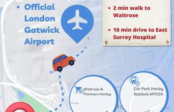 2 Bedroom-House-Sleeps 5 In Front Horley Station -Near Gatwick Airport - Foto 9