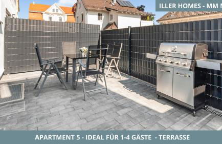 Iller Homes Memmingen - Moderne Fewos mit Terrasse für bis zu 7 Pers mit Parkplätzen - Foto 23