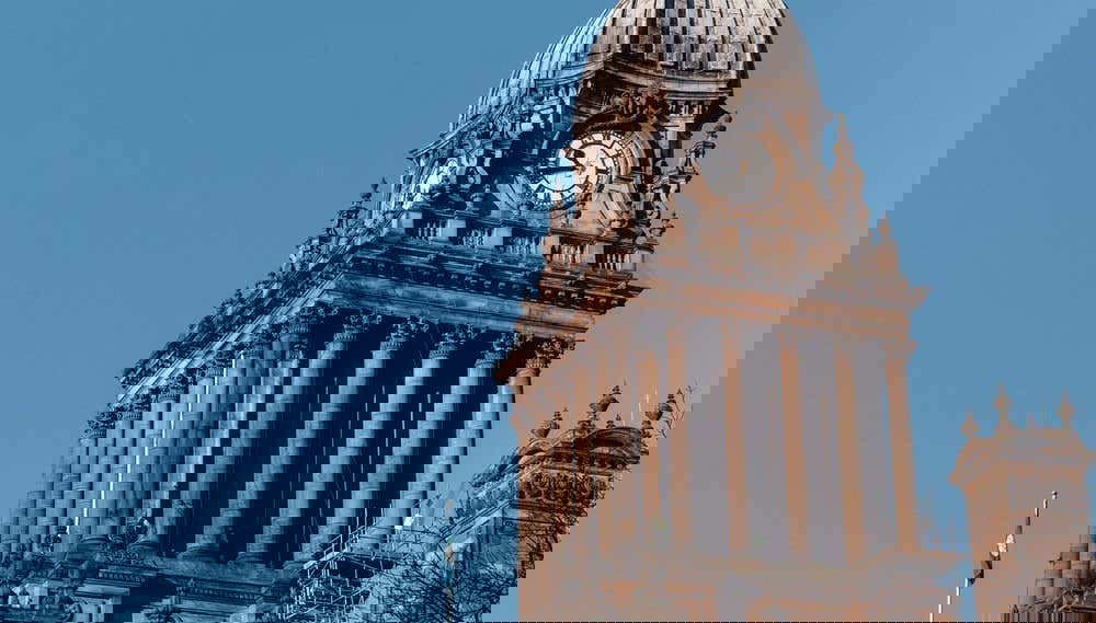 Details on the clock tower of the Town Hall