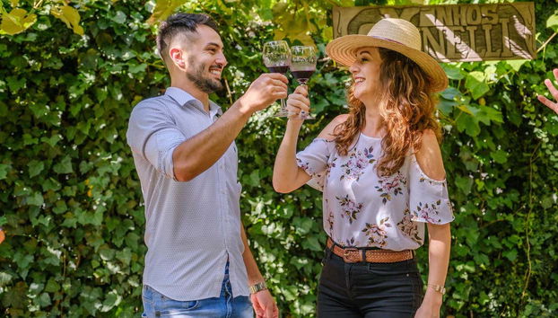 Provando os vinhos locais