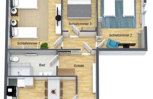 Große 80qm 3 Zimmer Wohnung, nahe Messe & Klinikum, 2x 55" Smart TV, Netflix, Keyless - Foto 21