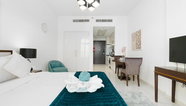 Whitesage - Studios in DAMAC Ghalia - Foto 3, Habitación