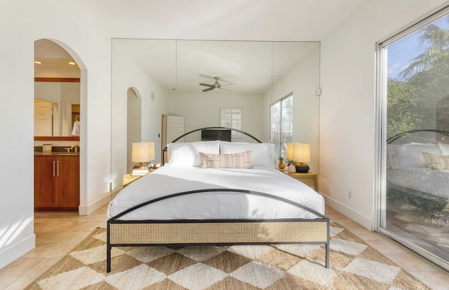 Pool + Hot Tub, Yard, Games Chic Midcentury Design Painted Sand by Avantstay - Photo 19