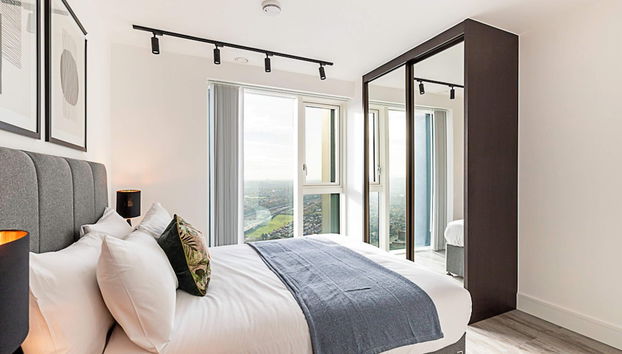 Modern North Acton Flat With City View - Foto 3, Habitación