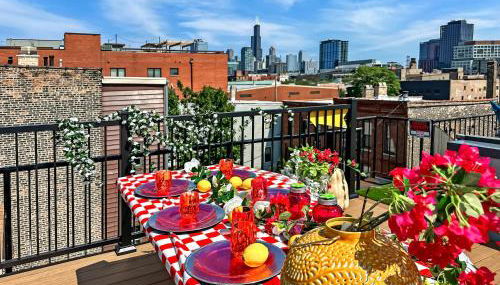 Art Downtown Fulton Market Entire 3 bedroom Home Sleep10 Private Garage Roof EV Tesla - Foto 3