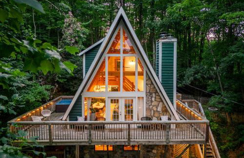 Big Mountain View! Downtown Gatlinburg Chalet Village! Hot Tub! Fan Favorite! AFrame Dreams! Magazine-Featured! Stunning Interiors! Little Green Cabin - Photo 1