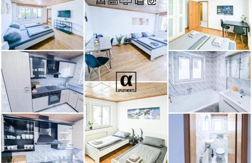 ALFA Stuttgart 3 Zimmer 6 Betten Apartment Zuffenhausen Porsche Bosch BZ WLAN EBK WM - Foto 1