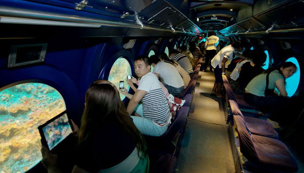 Enjoying the submarine trip