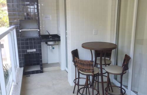 Apartamento novo a 350 m da praia das Toninhas em Ubatuba - 2 dormitórios sendo 1 suite, piscina, varanda gourmet com churrasqueira, ar condicionado, cozinha completa, garagem privativa - Foto 40