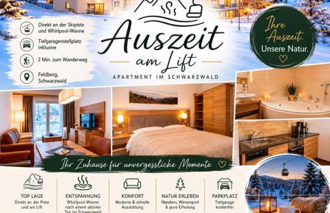 FeWo Auszeit am Lift I Direkt an der Skipiste I Whirlpool-Wanne I Tiefgaragenstellplatz I 2min zum Wanderweg - Foto 1