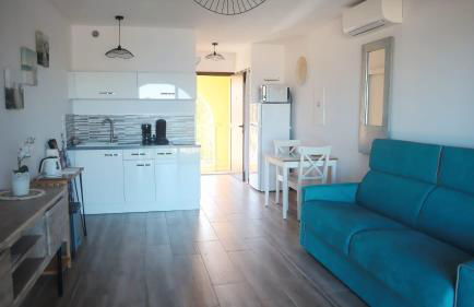 Studio standing classé meublé de tourisme avec terrasse vue mer " les pieds dans l'eau " à Algajola - Foto 17