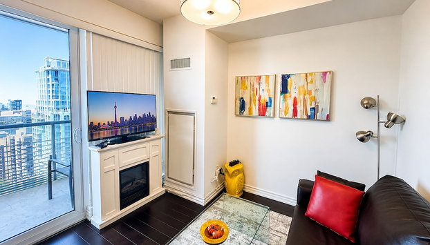 Quiet Medical Stay Condo - Walk to Hospitals, Uhn, Sickkids - Fast Wifi, Balcony - Foto 5, Sala de estar