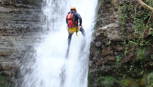 Going down the waterfall