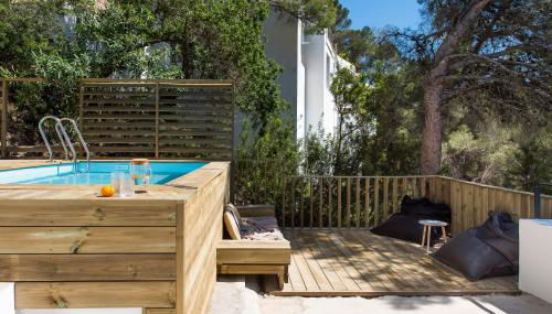 Casa Zita Verde - Ibiza style villa with sea view & sunset BBQ - Foto 5, Garden, sunbed, Garden view