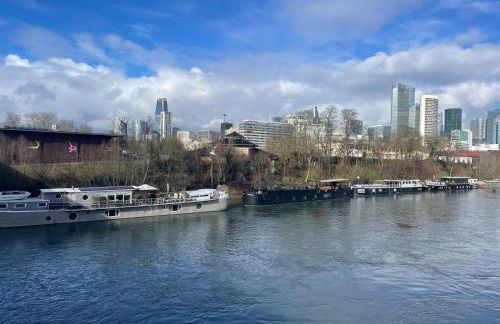 Grande péniche 4 ch - 10 pers -Paris - Ile de Puteaux- terrasses - Foto 38