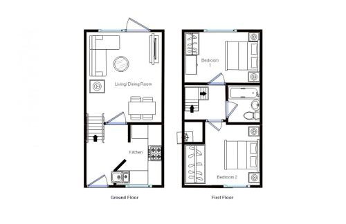 Modern 2 Bed House Sleeps 6 Southam Town Centre - Inspire Homes Ltd - Foto 15