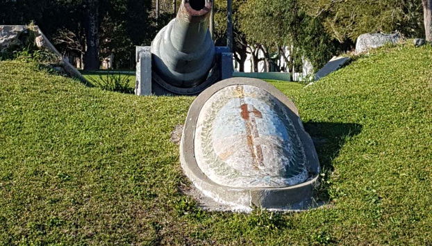 A canon on the island