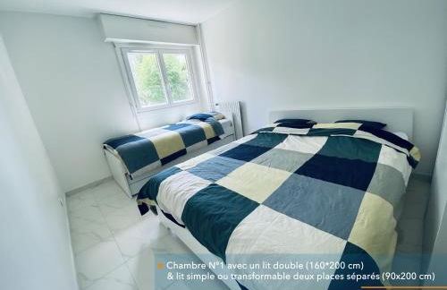 Appartement parisien neuf, moderne avec une grande salon, 2 chambres, 3 lits, parking gratuit, 15min de Paris et 13 min aéroport Orly - Foto 12