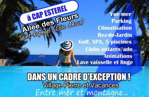 Dans un cadre d'exception, Vue mer panoramique à Agay Côte d'Azur, Village Vacances Cap Esterel, 2 chambres, avec jardin, golf, climatisation, Wifi, 5 piscines - Foto 1