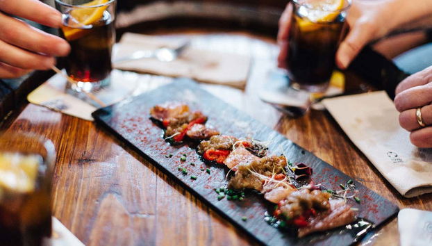 During the tapas tour in Barcelona