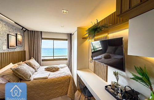 Studio Lindo e Finamente Decorado com Vista Mar - Foto 2