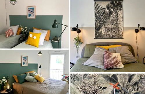 NOUVEAU - Jungle Montpeul - Clim - Wifi fibre - Netflix - 5' du centre et gare - Parking - Loggia - 15' des plages - Foto 8