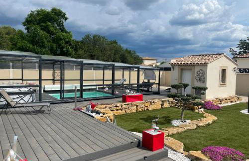 L'Aurore Love Room de prestige jacuzzi sauna piscine chauffée cuisine - Foto 13