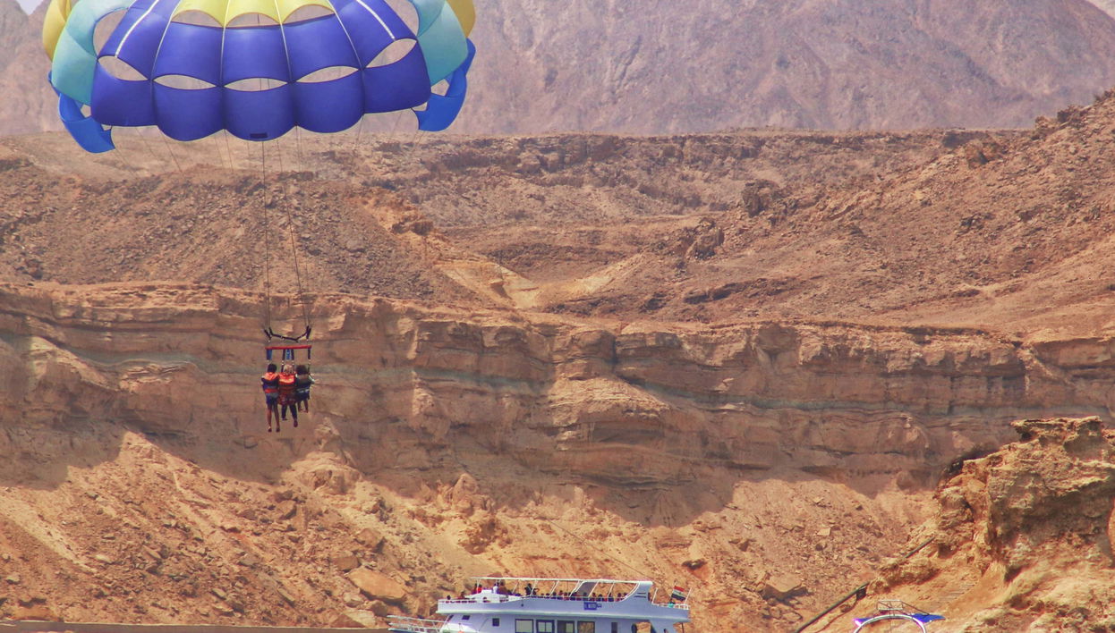 Parasailing in the Red Sea