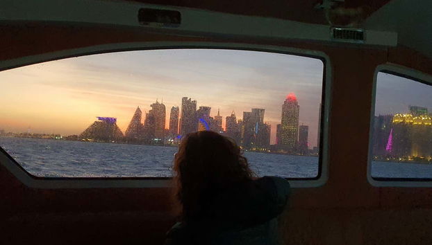Doha Sunset Cruise - Photo 5, Enjoy the views from inside the boat or from the deck