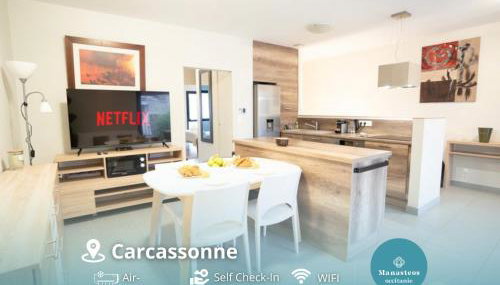 Air-conditioned 2 bedroom apartment with Terrace Parking Carcassonne - Foto 1, stove, dishwasher, pet friendly