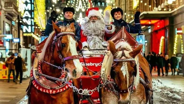 Tour navideño por Helsinki - Foto 5, Saludad a Papá Noel en su carruaje tradicional de caballos