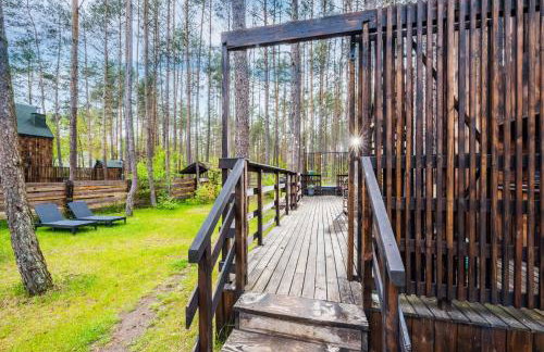 Domek lubiana180 SCANDI wśród drzew JACUZZI SAUNA KOMiNEK i TARAS na dachu jezioro Kaszuby Pieski tylko do 10kg za dodatkową opłatą - Foto 15