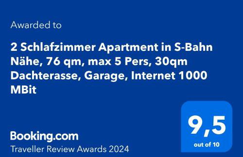 3 Zimmer Apartment in S-Bahn Nähe, 76 qm, max 5 Pers, 30qm Dachterasse, Garage, Internet 1000 MBit - Foto 22