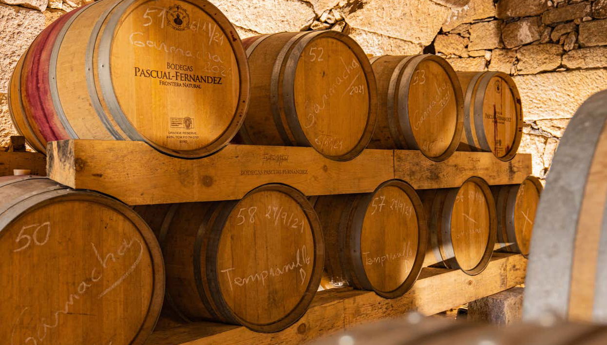 Fûts dans l'une des caves souterraines de Fermoselle