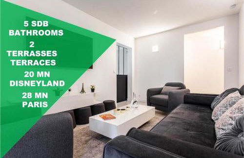 D&E - PARIS-DISNEY - HOLIDAYS APARTMENT - APPARTEMENT DE VACANCES - 5 CHAMBRES- 5 SDB - 5 BEDROOMS - 5 BATHROOMS - Netflix - Foto 1