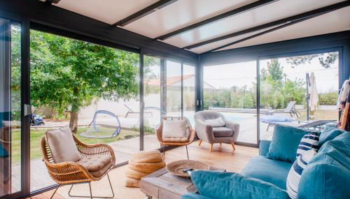 "LA VILLA DES HAUTES MERS" Villa 4 étoiles, 10 personnes, piscine privée chauffée, parc arboré, proche plage et marais - Foto 4, Garden view