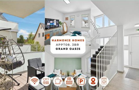 Harmonie Homes - Built in 2025 - High-Quality Beds & Linen - Full Kitchen - Fiber WiFi - 4K Smart TV - 2 Balconies - Elevator - Free Private Parking - Near Augsburg - 20 Min via Autobahn to Munich-West - Foto 49