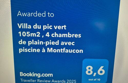 Villa du pic vert 105m2 , 4 chambres de plain-pied avec piscine à Montfaucon - Foto 2