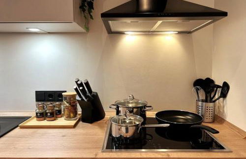 Soul-Apartment Balkon PrivatParkplatz 2 Boxspringbetten 55Zoll TV WLAN - Foto 12